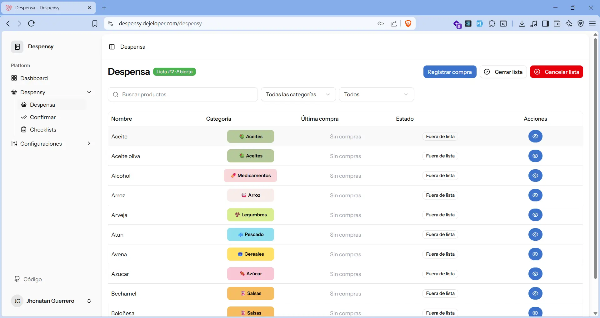 Despensy screenshot